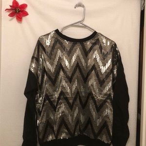 Holiday sparkle top. Black, gold and silver!